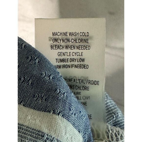 Ivanka Trump Blue and White Striped Off-Shoulder Top, Large - Picture 6 of 6